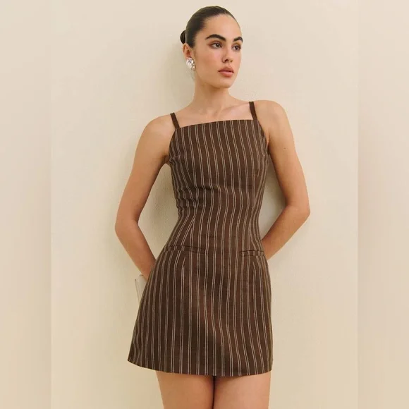 Nwt reformation philippa linen dress in boardwalk - size 6